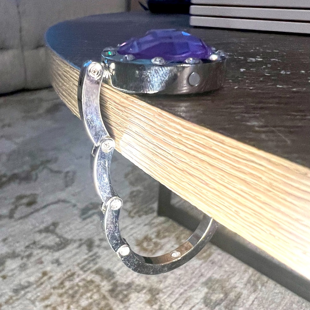 Silver and Purple Purse Hook